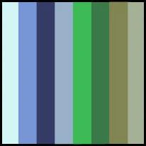 Blue Green Strips - 3/8" Strips